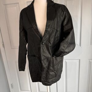 DIM Originales Men Sz 40R Black Leather Blazer Western‎ Country